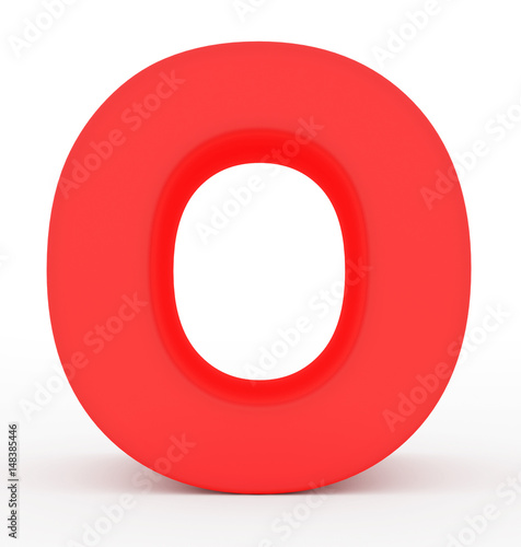 letter O 3d red isolated on white