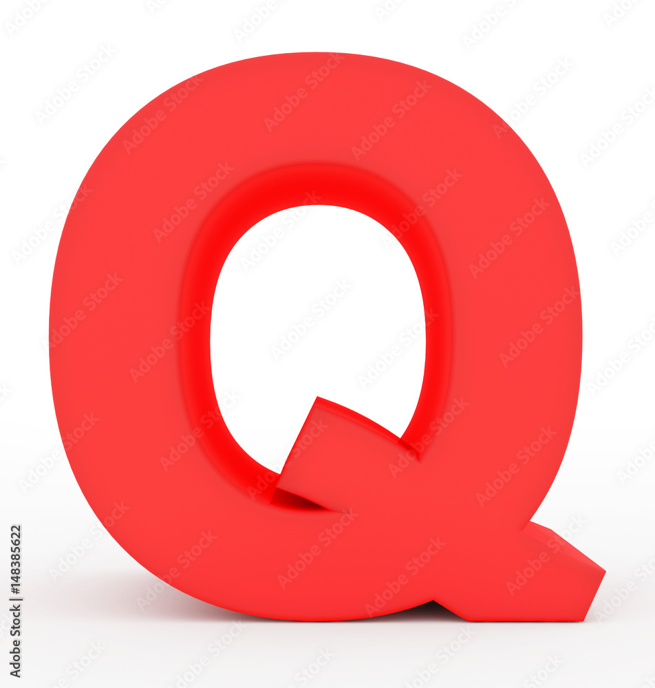 letter Q 3d red isolated on white letter Q 3d red isolated on white