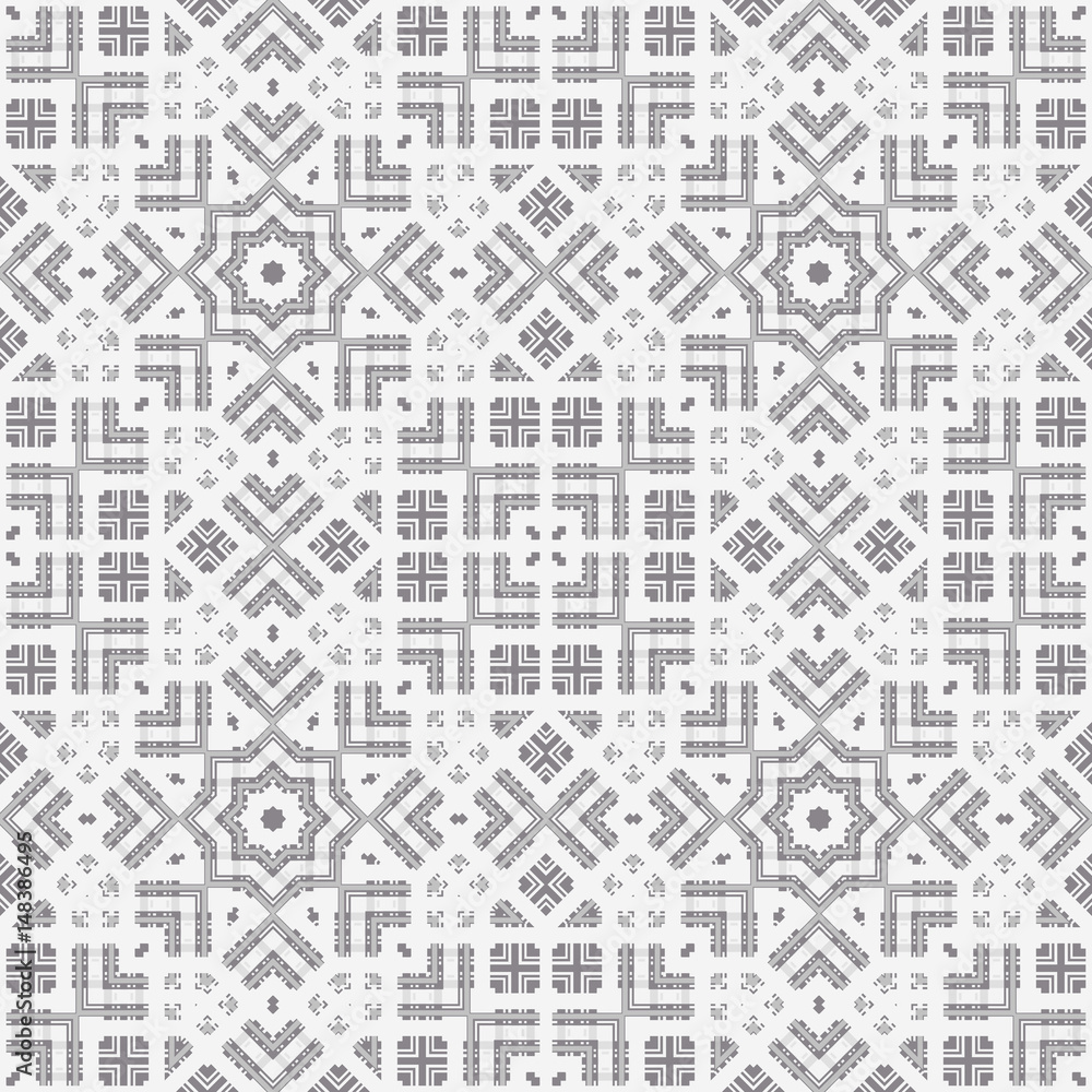 Seamless abstract ornamental pattern on white