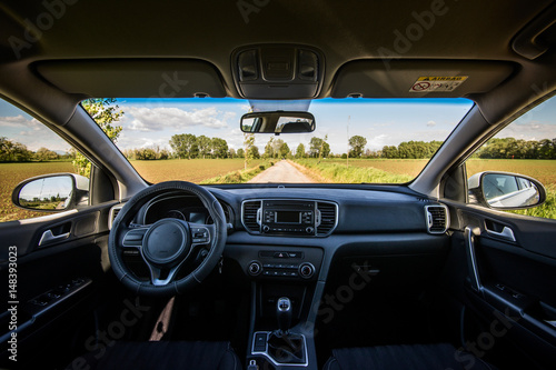 interior of modern car dashboard