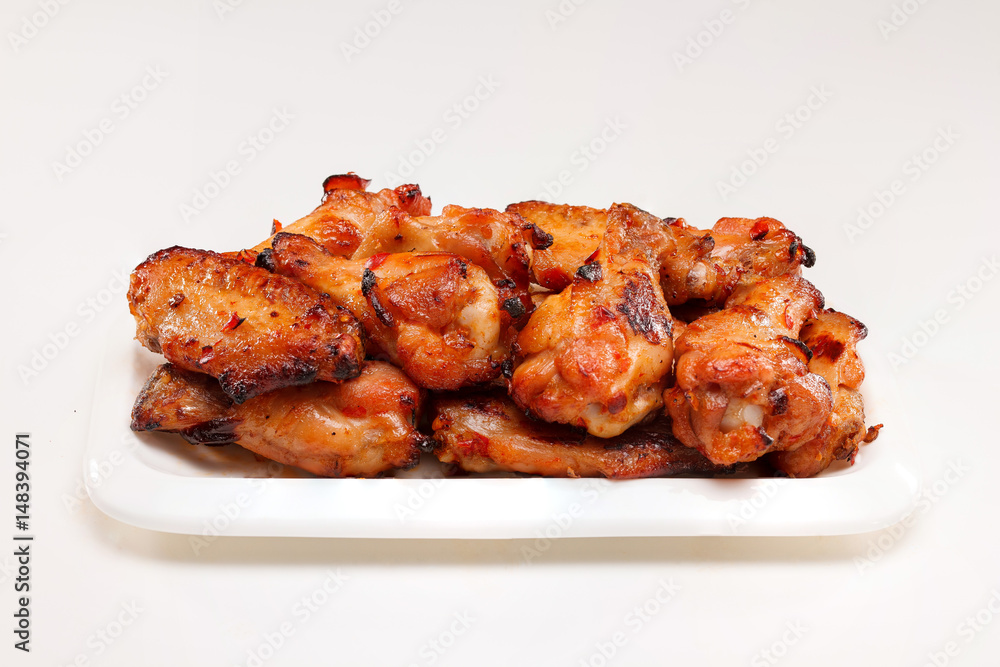 fried chicken wings white background fried chicken wings white background