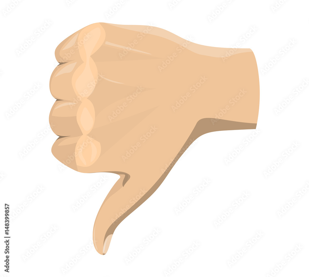 Isolated thumb down sign on white background Isolated thumb down sign on white background