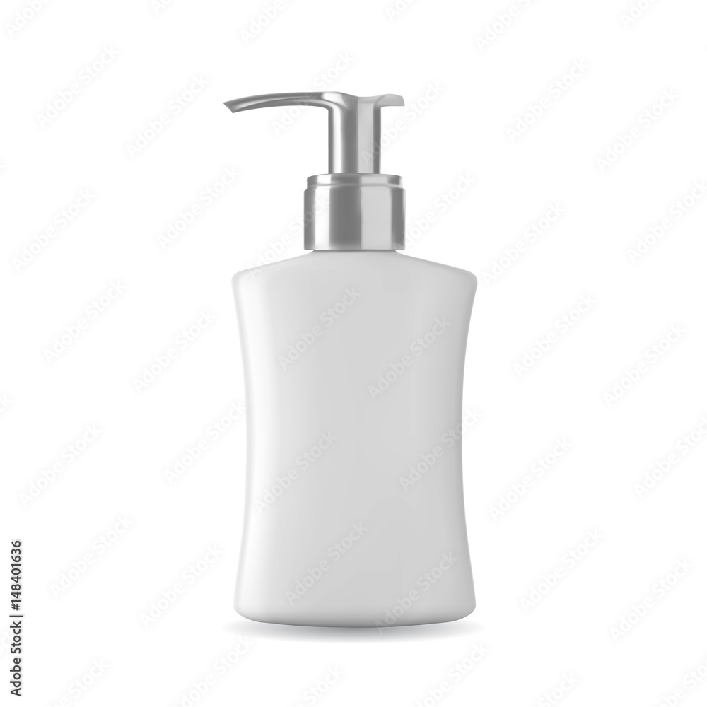 Fototapeta premium Isolated soap bottle on white background. 3D illustration.