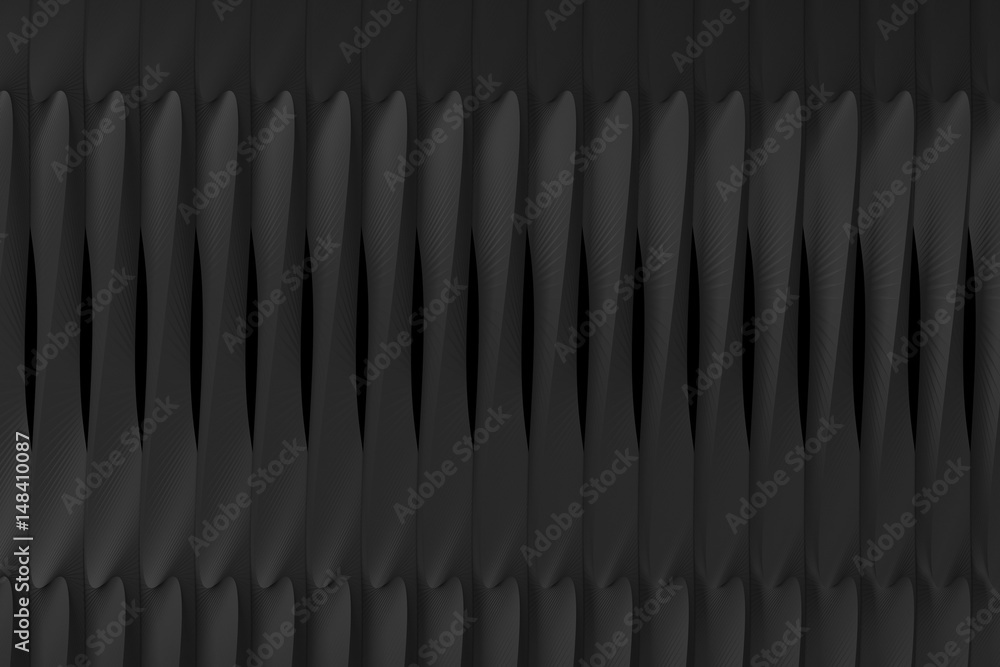 Background line black color pattern abstract concept 3D rendering.

