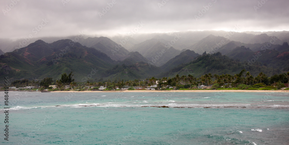 East Oahu coast, living below the mountains with storms approaching