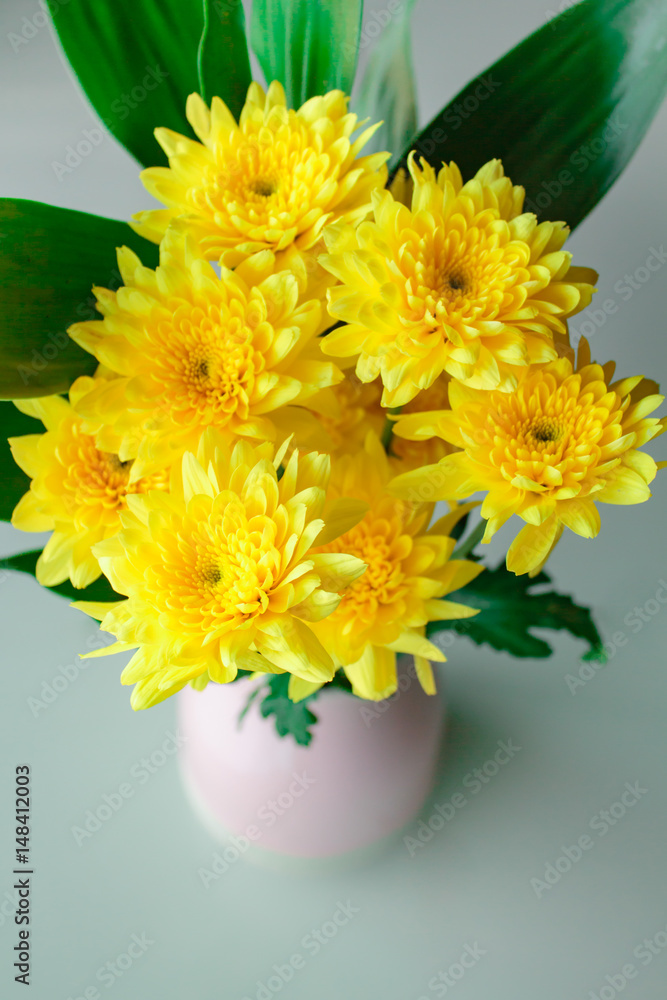 Yellow chrysanthemums.