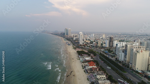 Beaches in the city of Danang in cloudy weather. © Hryhorii