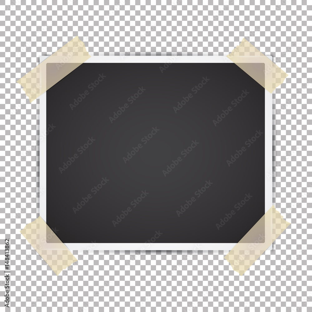 Free Vector  Photo frames with adhesive tape on transparent background