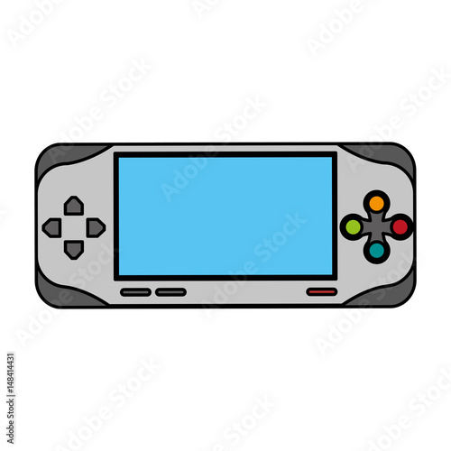 colorful graphic control for video games with screen vector illustration