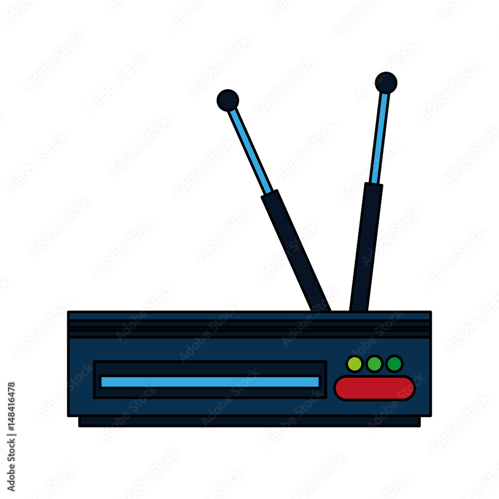 colorful graphic decoder antenna tv vector illustration Stock Vector |  Adobe Stock