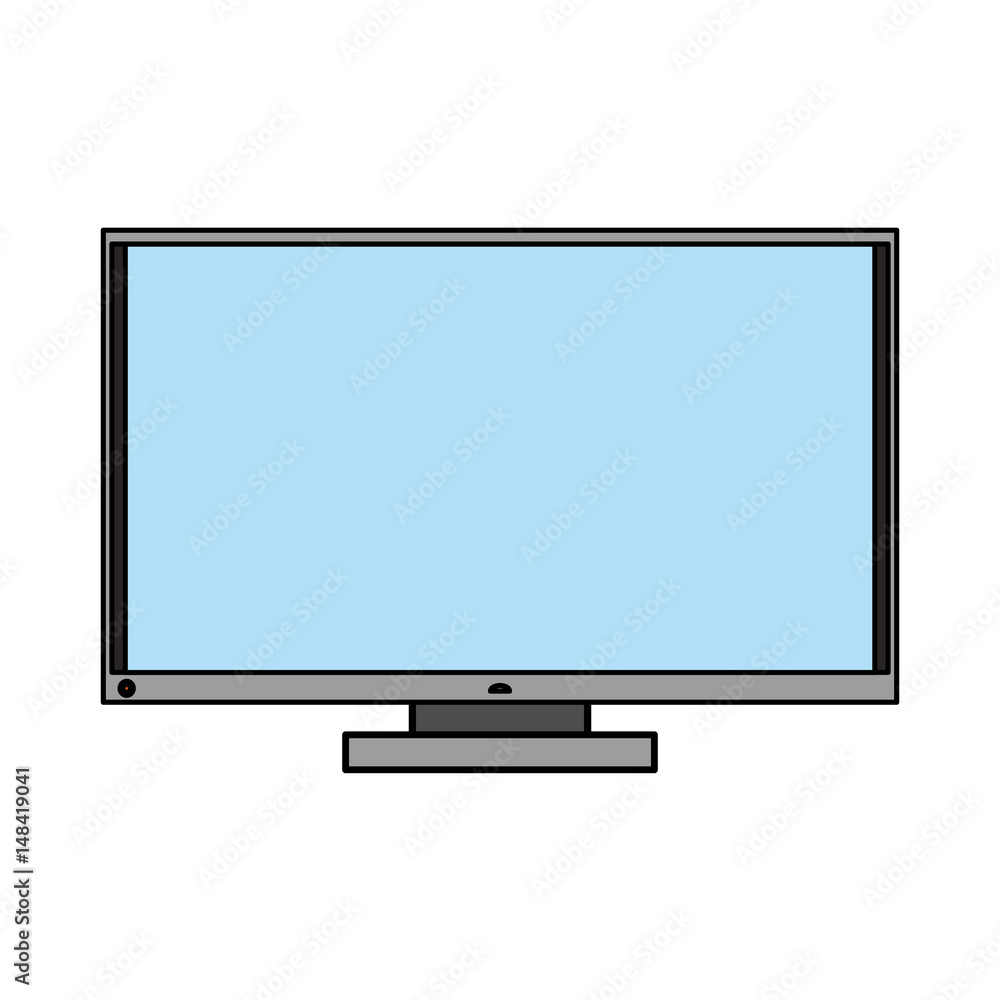 colorful graphic display desk computer tech device vector illustration