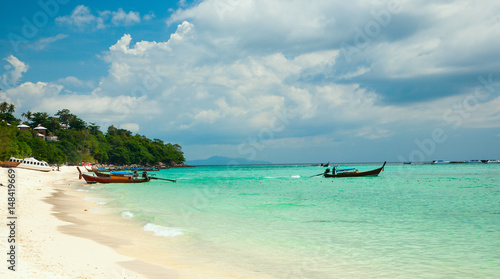 Beautiful tropical beach and tropical sea in Thailand. Phi Phi.