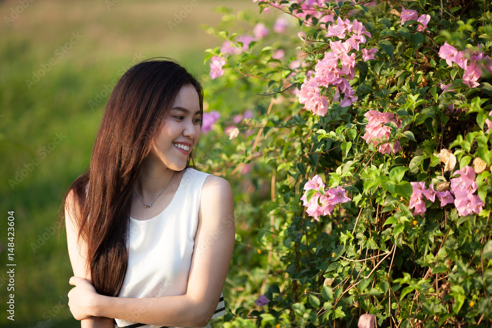 Thai pretty woman enjoying a freshness natural Thai pretty woman enjoying a freshness natural