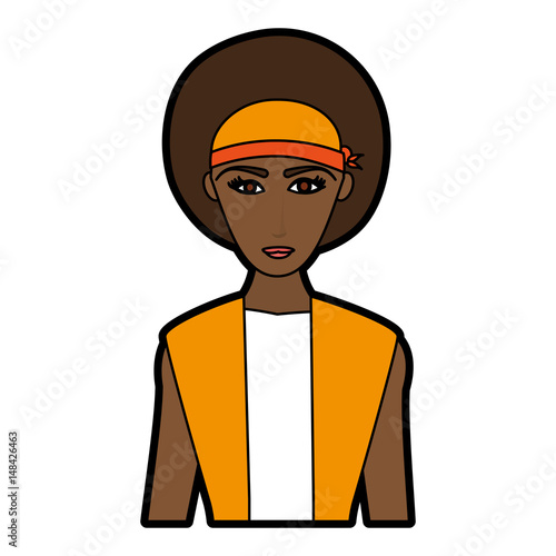 young pretty dark skin woman wearing visor icon image vector illustration design 