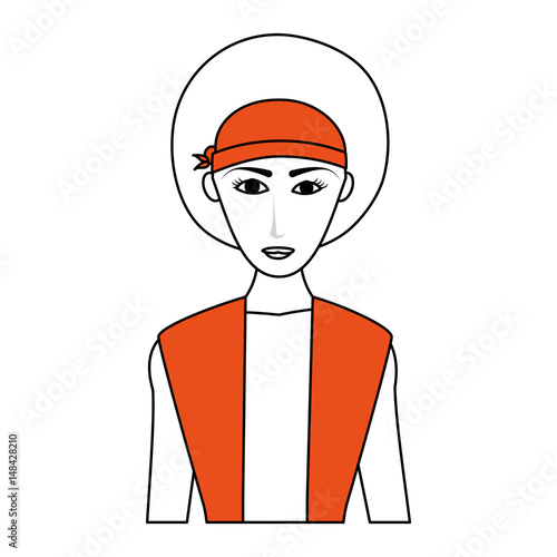 young pretty  woman wearing visor icon image vector illustration design 
