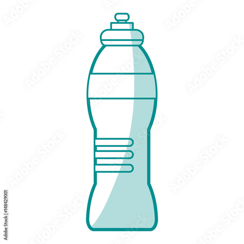 blue silhouette shading sports bottle for liquids vector illustration