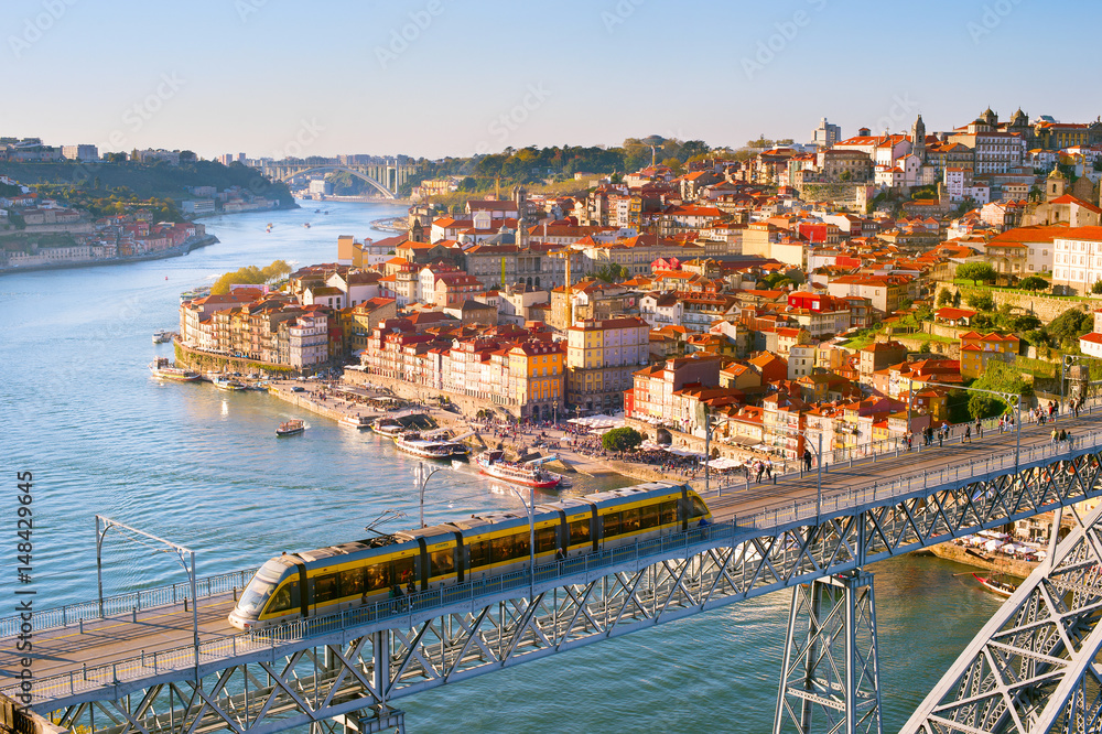 Porto overview at sunset, Portugal