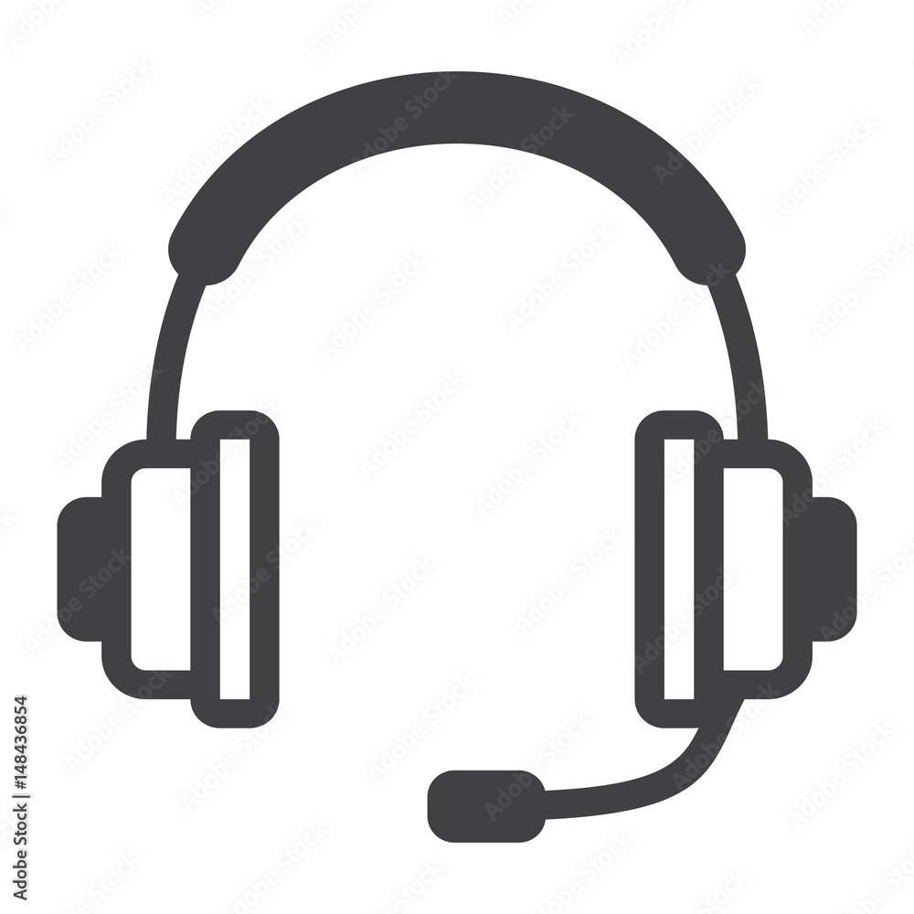 Headphones line icon, call center and website Headphones line icon, call center and website