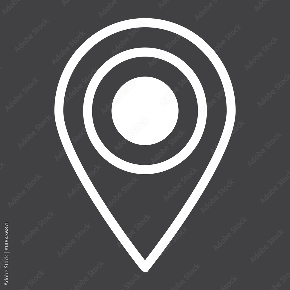 Location line icon, map pin and website Location line icon, map pin and website