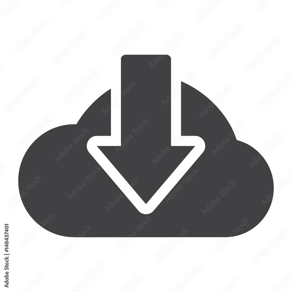 Cloud download solid icon, seo and website Cloud download solid icon, seo and website