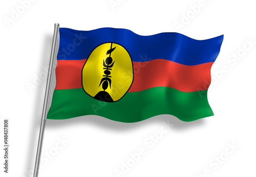 Drapeau de Nouvelle-Calédonie (Kanaki) en qualité vectorielle