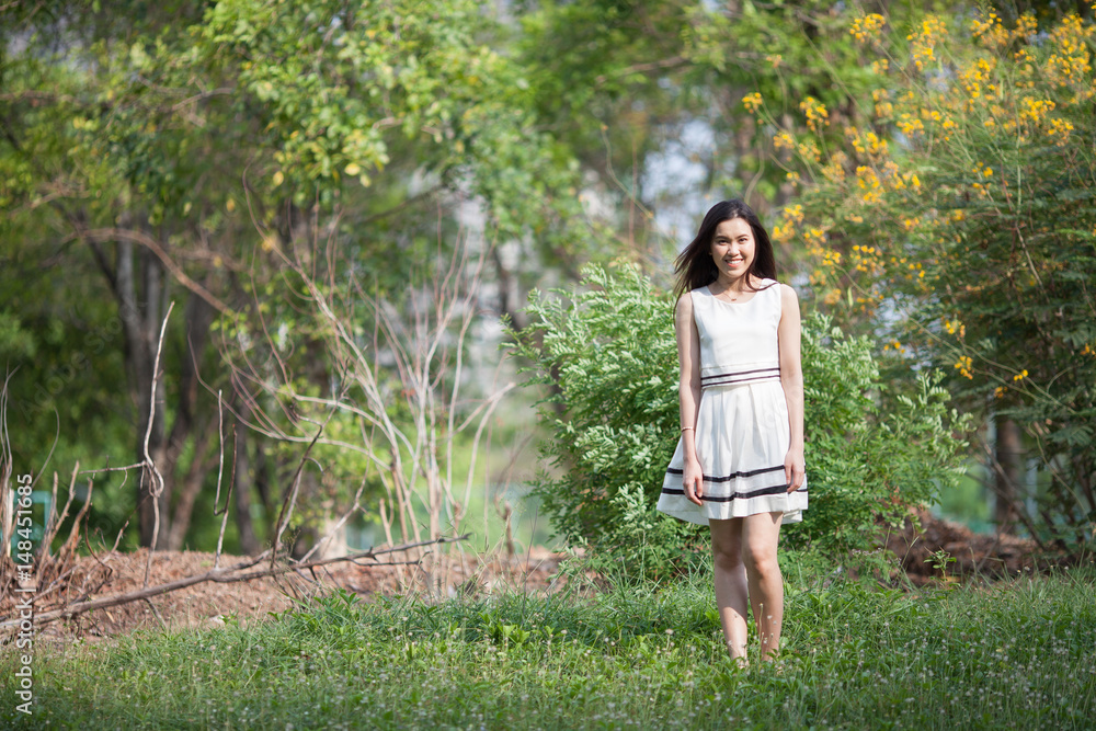 Thai pretty woman enjoying a freshness natural Thai pretty woman enjoying a freshness natural