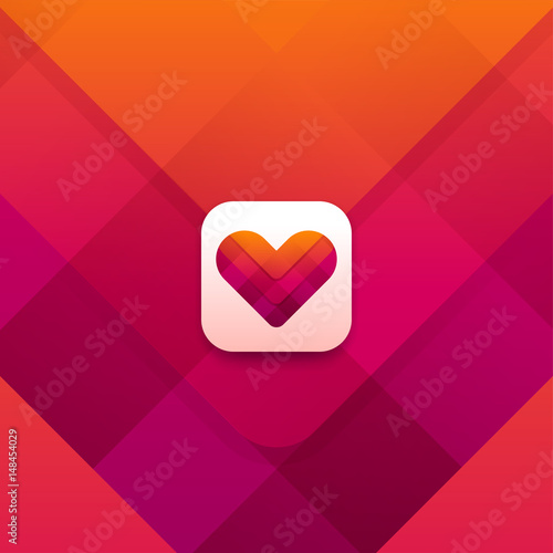 Dating app logo design. Heart icon