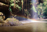Beautiful waterfall and rainbow at Thi Lo Su,In Thailand