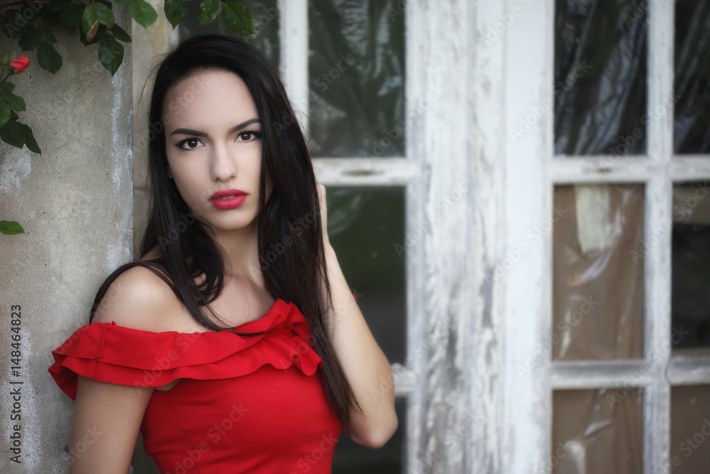 Young beautiful woman model looks Young beautiful woman model looks