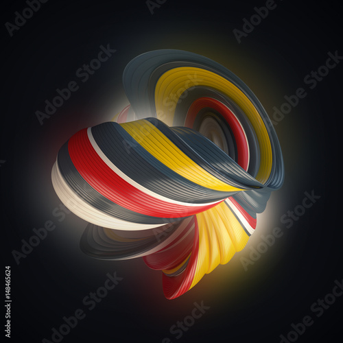 3d render of abstract smooth bright colors shape