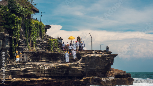 Nyepi new year ceremony over the sea, Bali, Tanah Lot photo