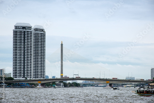 Bhumibol Bridge over Grand Canal, Bangkok photo