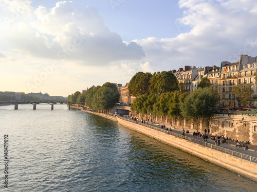 View of the Seine river, from a bridge, Paris, France © christian