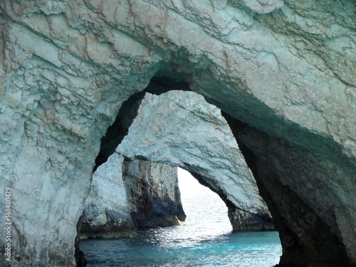 Amazing view at blue cliff Zakynthos Greece