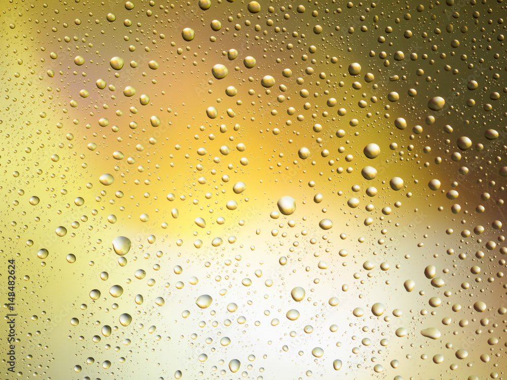 Water drops color background rain glass space rainbow. Water drops color background rain glass space rainbow.
