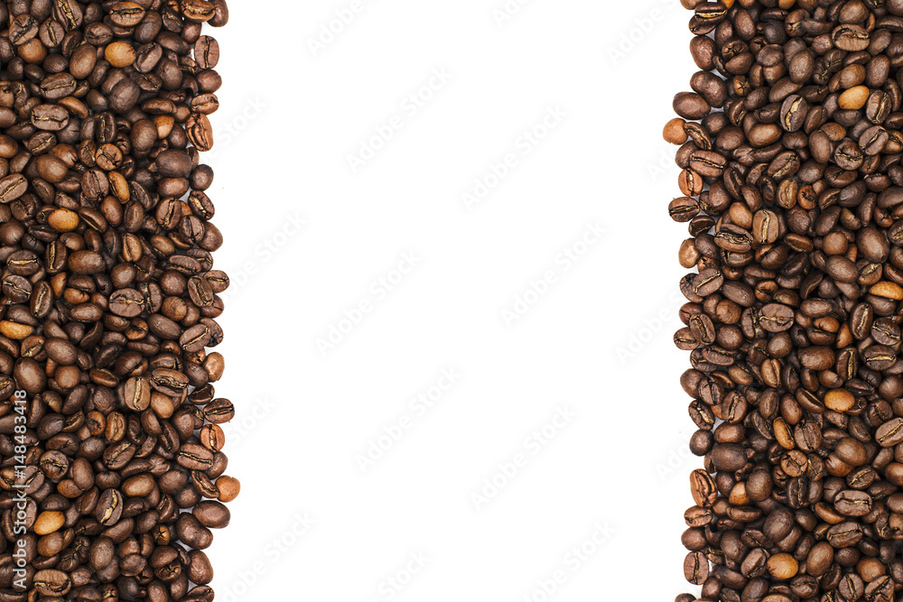 custom made wallpaper toronto digitalFrame of roasted coffee beans isolated on white may use as background or texture (with easy removable sample text)