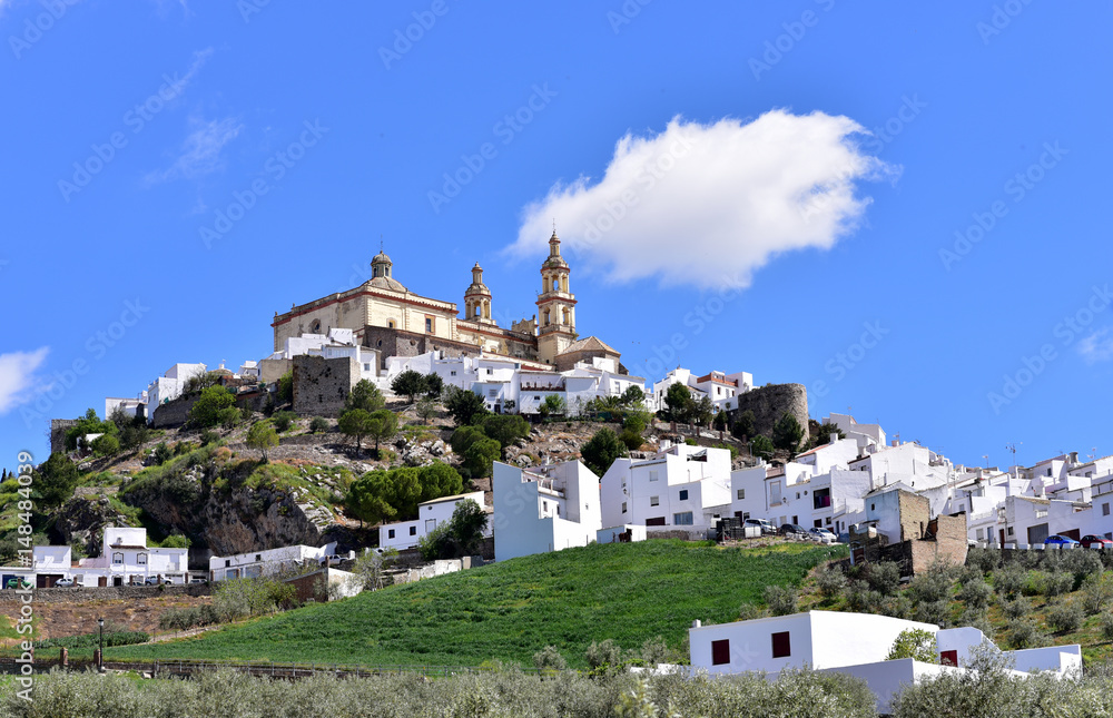 Naklejka premium Olvera village, Pueblos Blancos (White Towns) in Andalusia, Cadiz, Spain