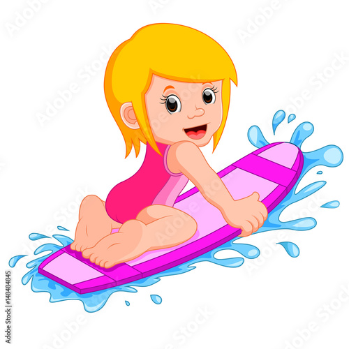 Little Girl on a Surfboard