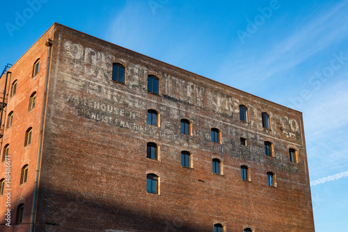 Old red brick warehouse building