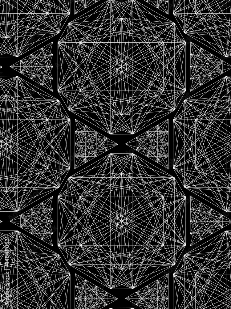 Modern Seamless Background. Geometric Ornament. Technical style. Alien Technologies.