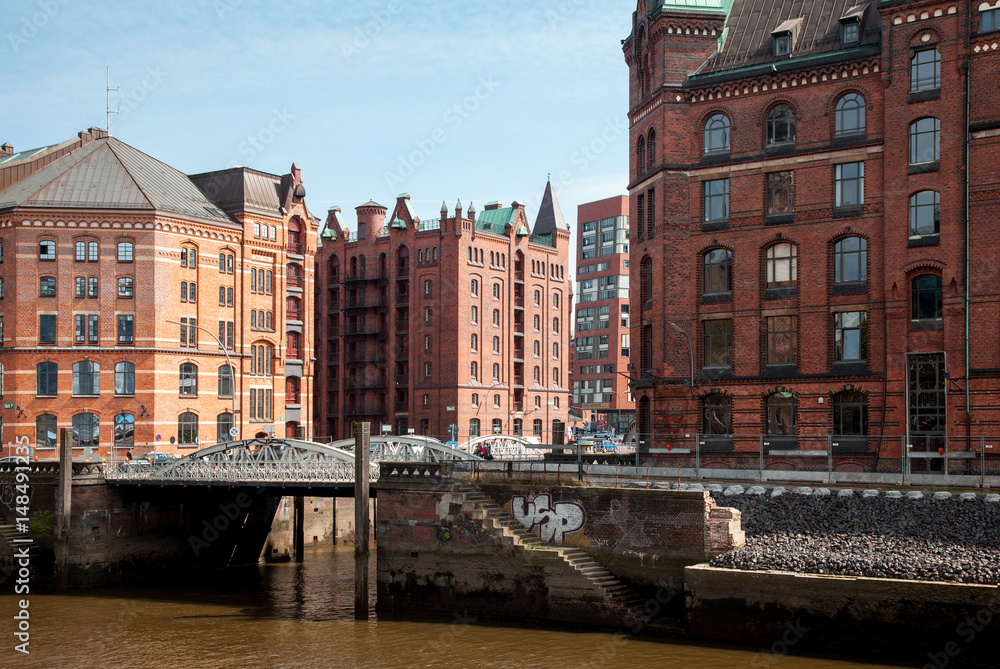 Naklejka premium Famous Speicherstadt warehouse in Hamburg, Germany
