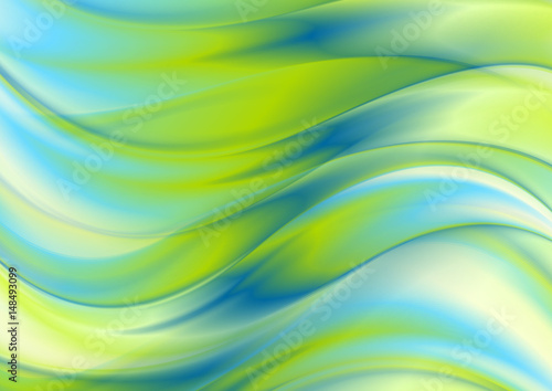 Green and blue blurred waves abstract background