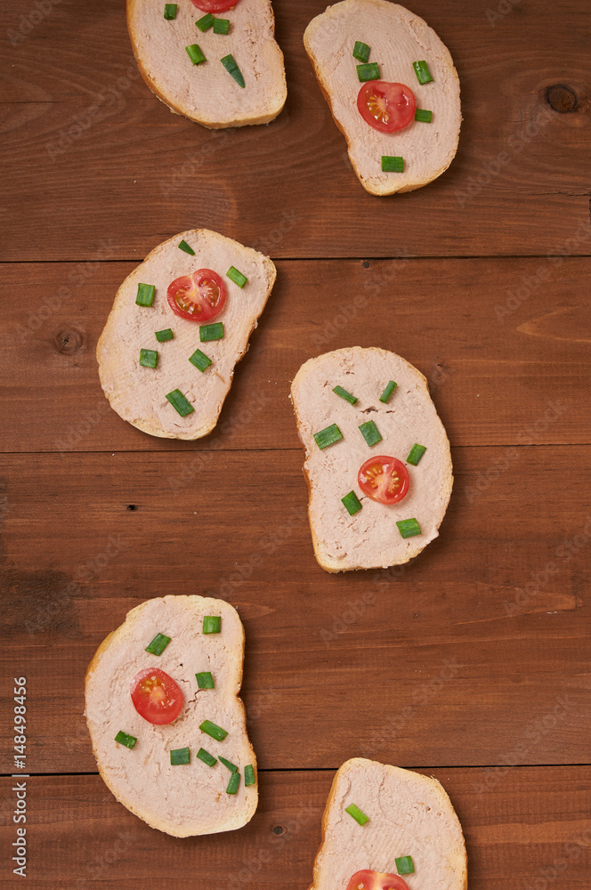 sandwiches on a wooden table sandwiches on a wooden table