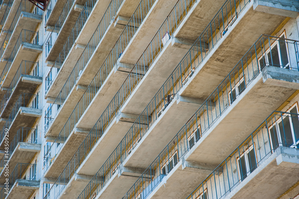 Obraz premium Construction of multi-storey residential building