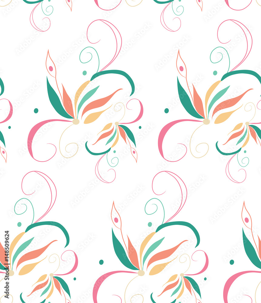 Background with flowers, beautiful floral pattern, seamless