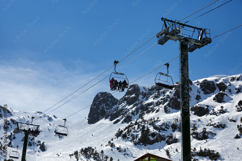 Cableway in the mountains