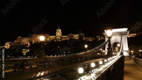 Canvas Print castello e ponte delle catene budapest