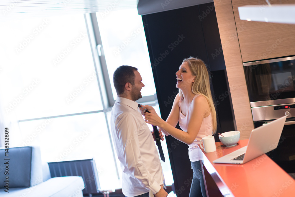 A young couple is preparing for a job and using a laptop A young couple is preparing for a job and using a laptop