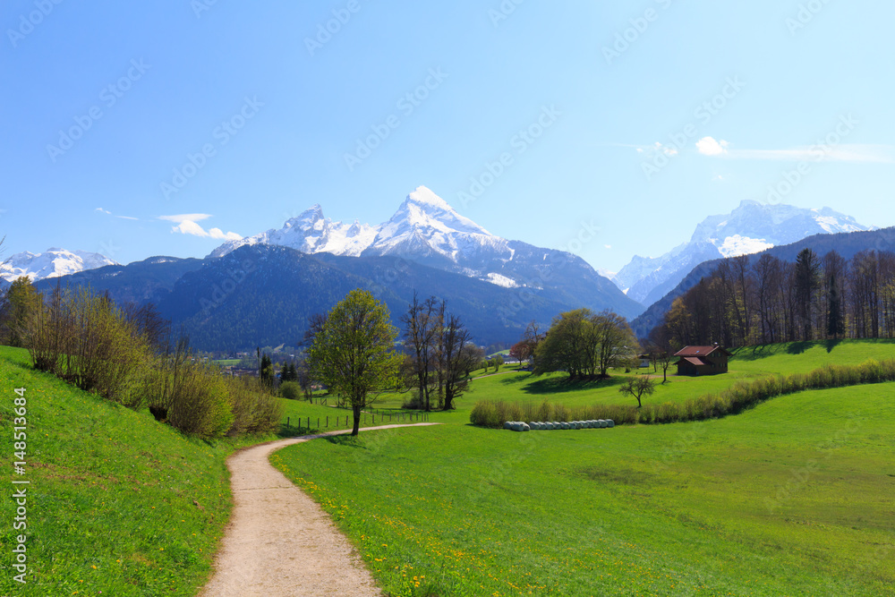 Mount Watzmann in background on a spring day