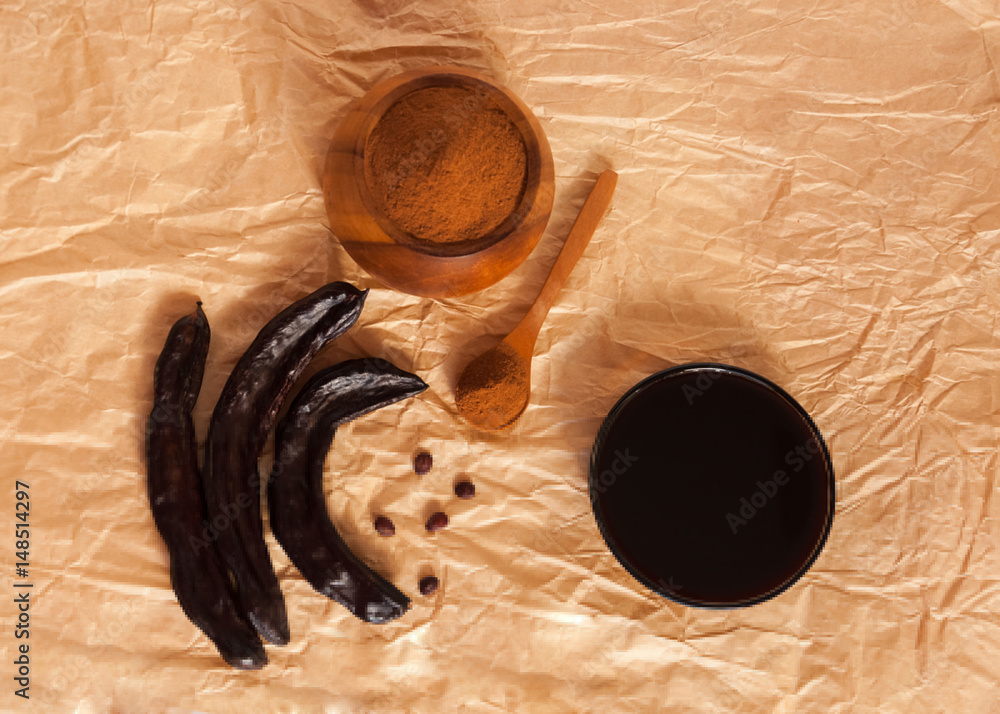 carob pods with seeds, pekmez sirop and without gluten carob pod's